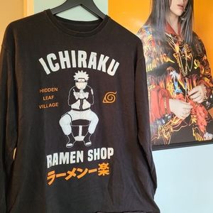 Large Black Naruto Ramen shop 20th anniversary shirt